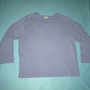 CHEROKEE purple long sleeve v-neck top size L